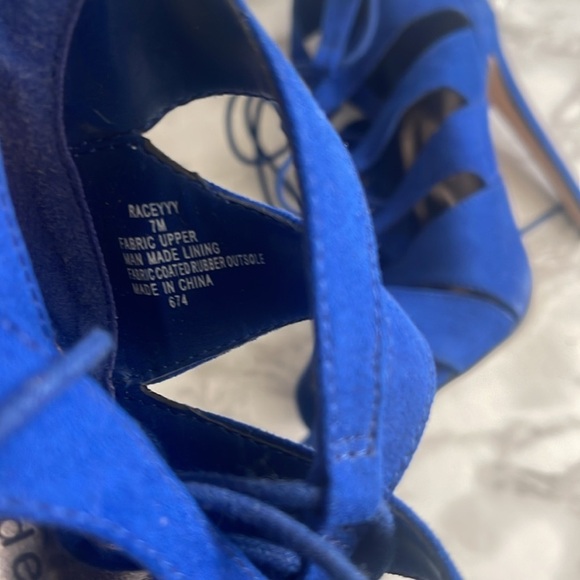 Madden Girl Women's Raceyyy Ghillie Dress Heels Blue Size 7 M - Picture 10 of 12